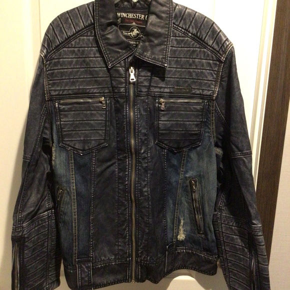 Men’s Winchester Co. Dark Blue/Distressed Denim Jacket - Size 3XL